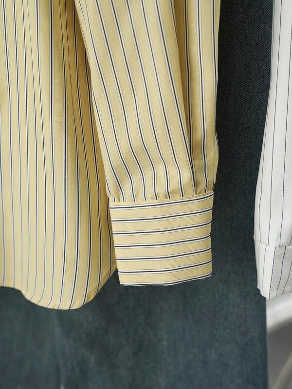Striped Button-Up Over-Size Shirt