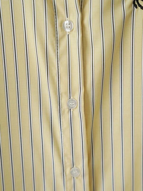 Striped Button-Up Over-Size Shirt