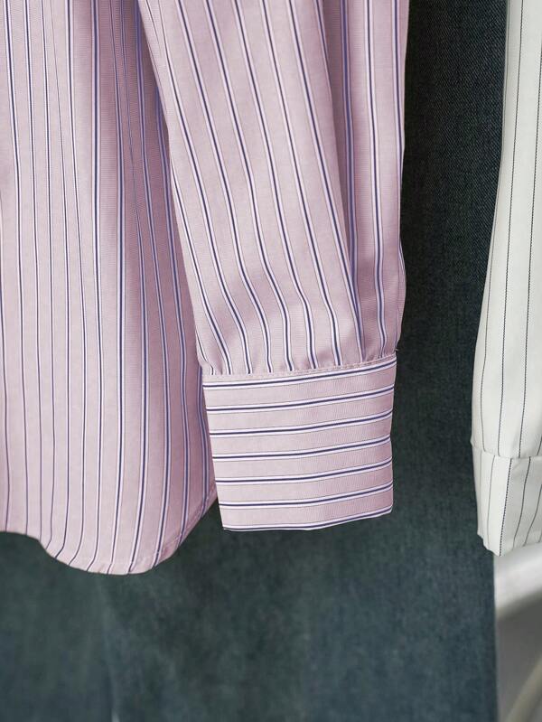 Striped Button-Up Over-Size Shirt