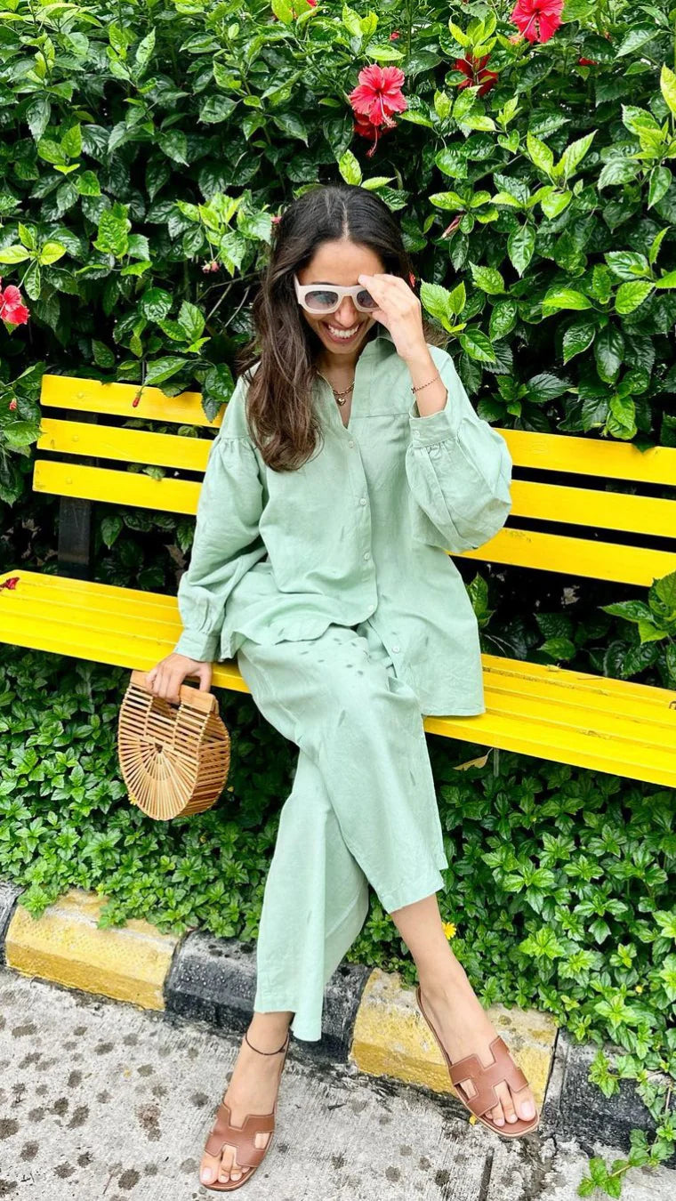 Premium Co-ord Set in Sage Green