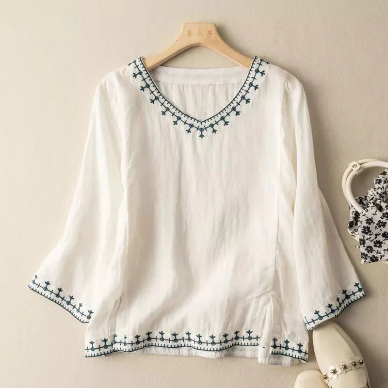 EMBROIDERY STYLIISH NECK TOP