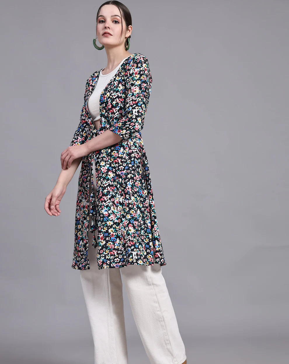 Versatile Draped Black Shrug