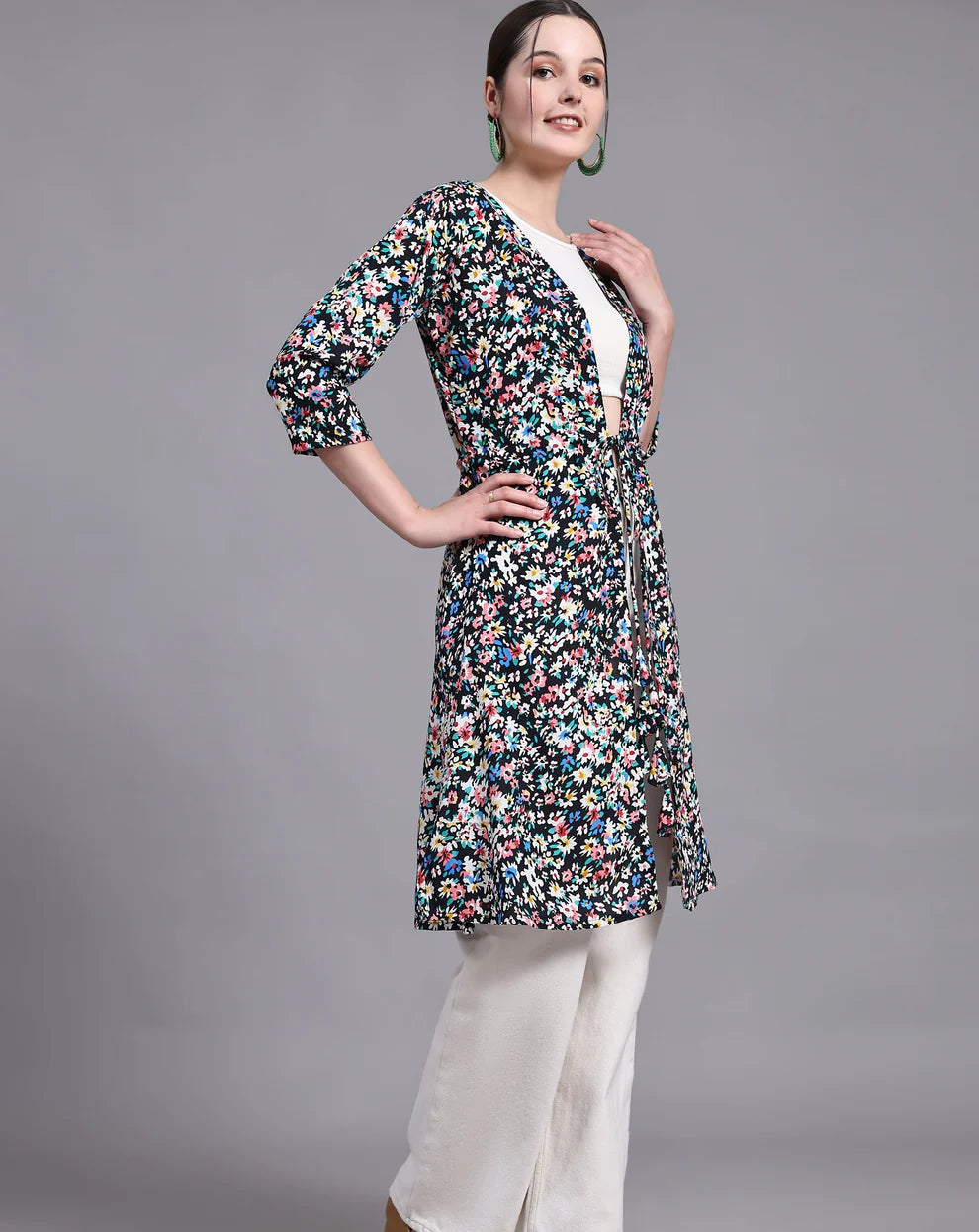 Versatile Draped Black Shrug