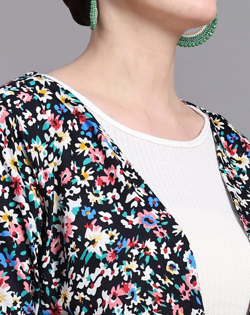 Versatile Draped Black Shrug