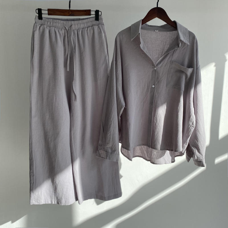 WOMEN'S COTTON LINEN CO-ORDS SETS WITH SHIRTS & PENTS