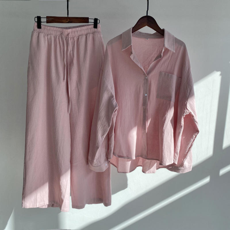 WOMEN'S COTTON LINEN CO-ORDS SETS WITH SHIRTS & PENTS