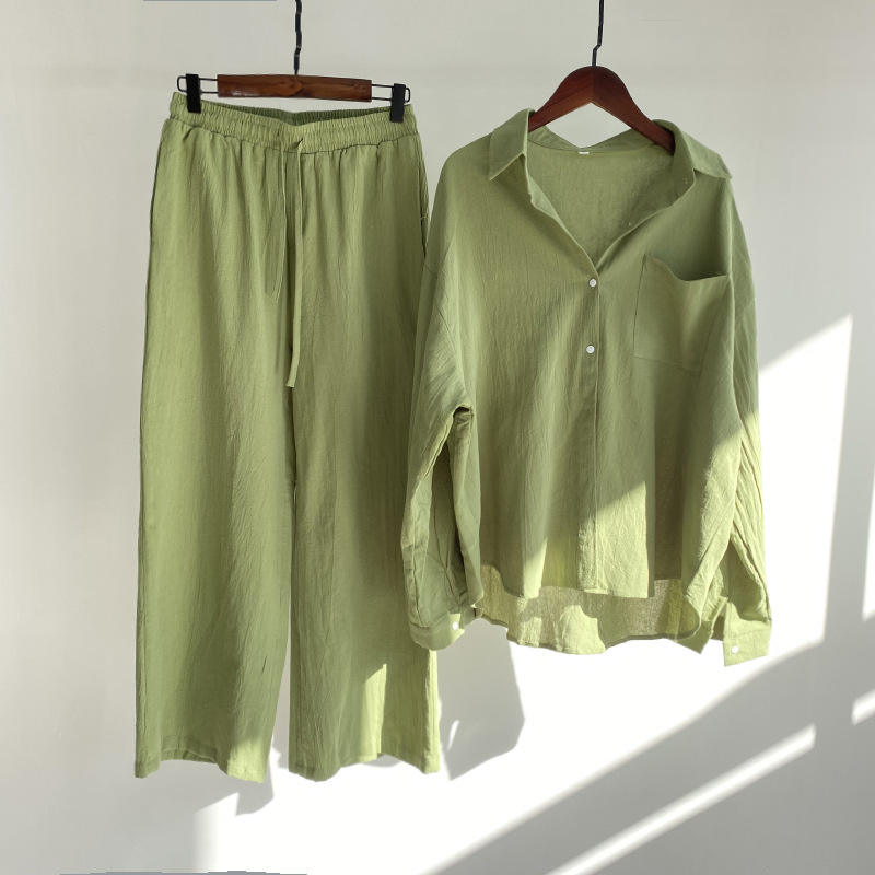 WOMEN'S COTTON LINEN CO-ORDS SETS WITH SHIRTS & PENTS