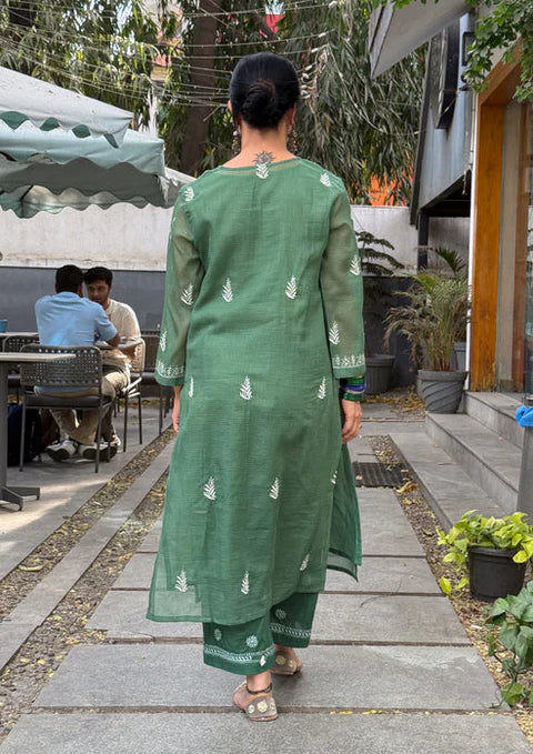 Embroidered Chikankari Kurta Set