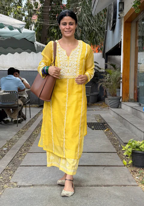 Embroidered Chikankari Kurta Set