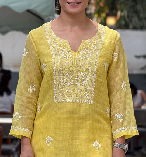 Embroidered Chikankari Kurta Set