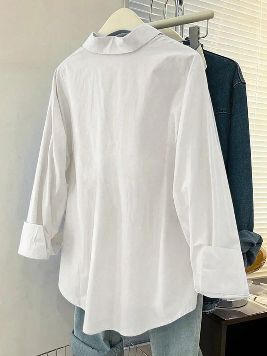 Comfortable Solid Luxury Cotton White Shirt