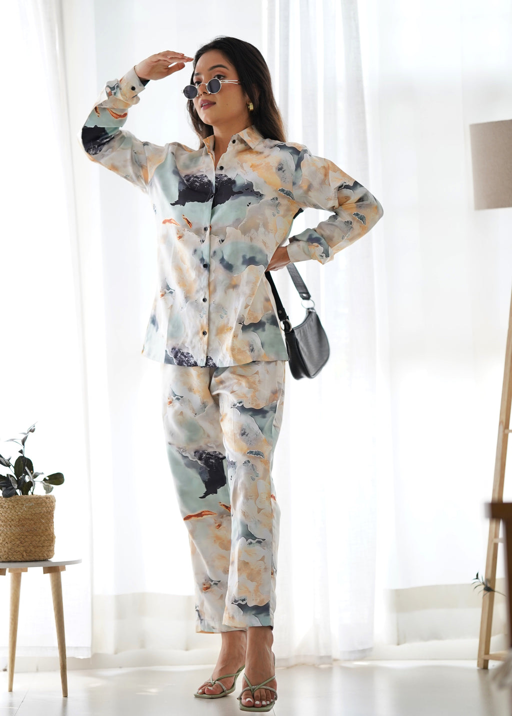 CREAM FLORAL CO-ORD SET
