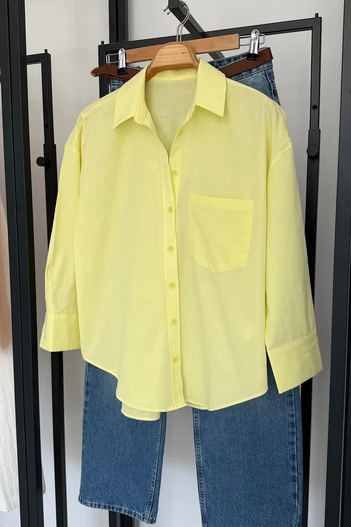 Must Have Bamboo Poplin Shirt Yellow