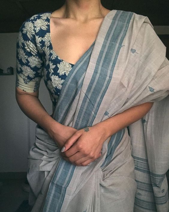 TRIVENI OFF WHITE COLOUR TRADITIONAL LOOKING CHANDERI COTTON SAREE