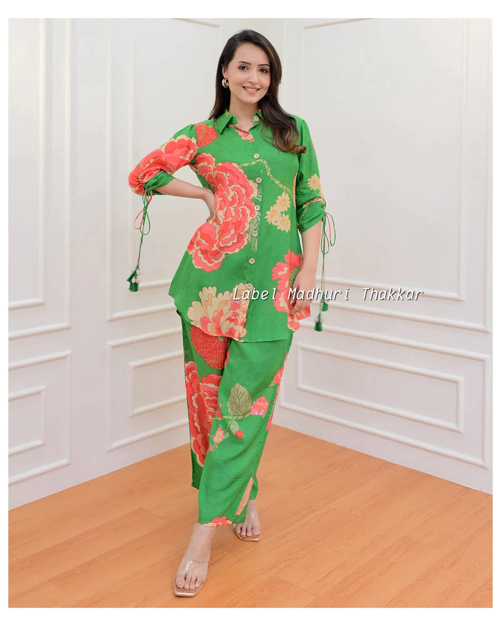 GREEN FLORAL MUSLIN CO-ORD