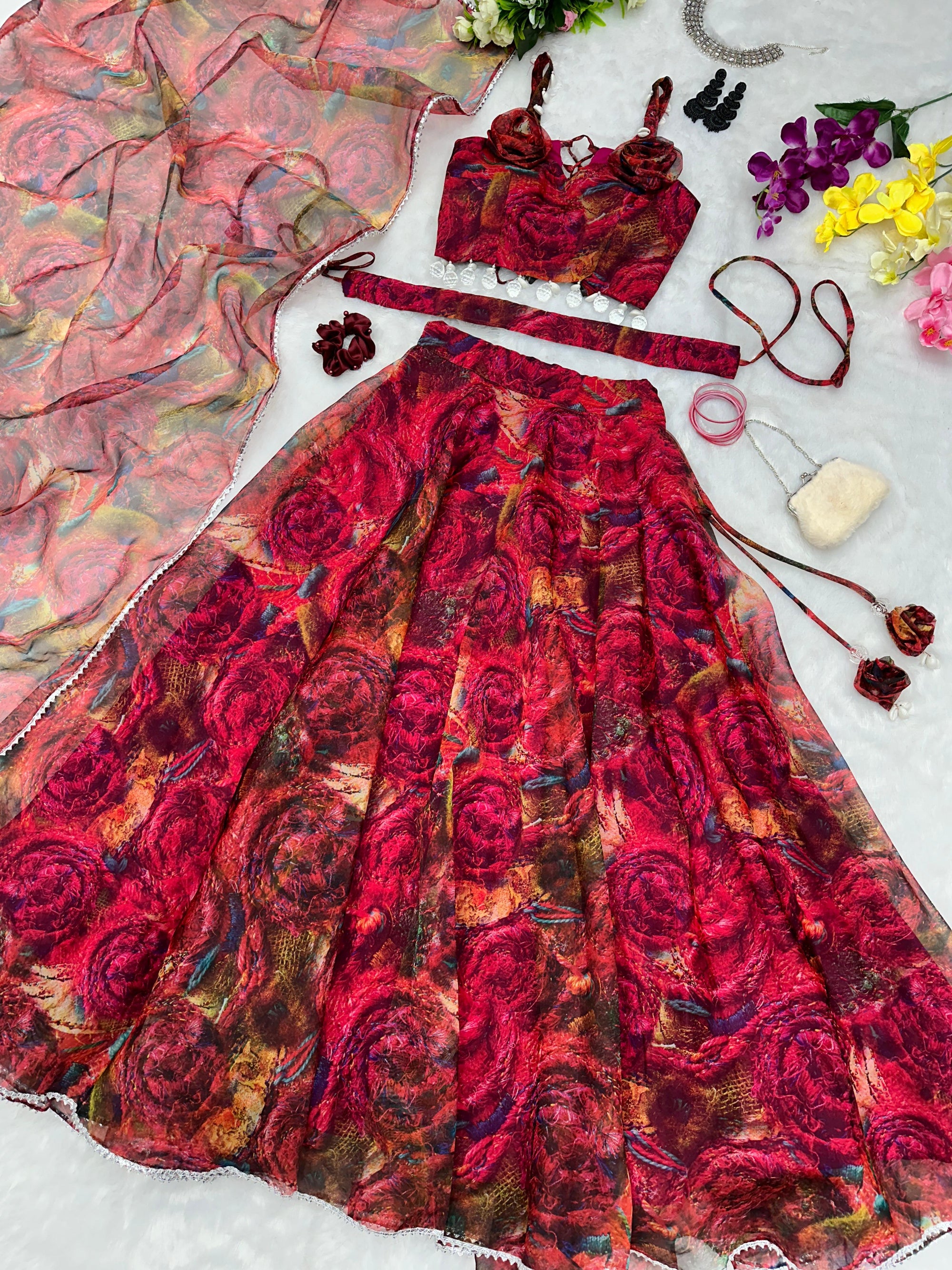 Organza Lehenga Choli